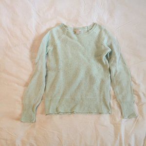 merino wool blend, waffle knit crew neck sweater